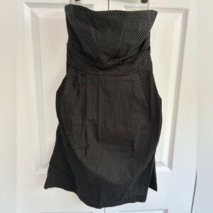 Black Polka Dot Women’s strapless Dress